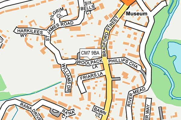 CM7 9BA map - OS OpenMap – Local (Ordnance Survey)