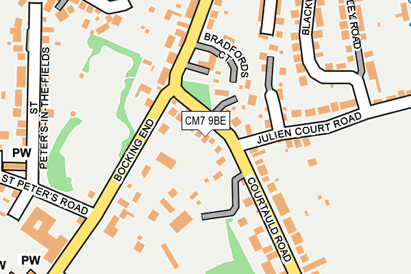 CM7 9BE map - OS OpenMap – Local (Ordnance Survey)