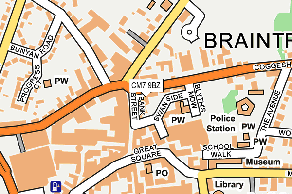 CM7 9BZ map - OS OpenMap – Local (Ordnance Survey)