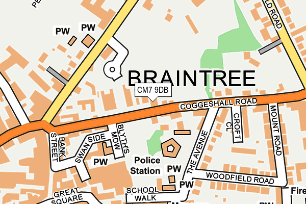 CM7 9DB map - OS OpenMap – Local (Ordnance Survey)