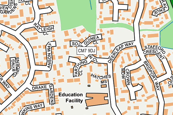 CM7 9DJ map - OS OpenMap – Local (Ordnance Survey)