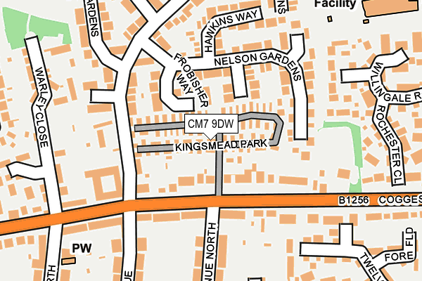 CM7 9DW map - OS OpenMap – Local (Ordnance Survey)