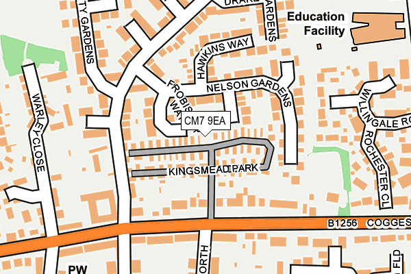 CM7 9EA map - OS OpenMap – Local (Ordnance Survey)