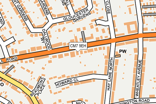 CM7 9EH map - OS OpenMap – Local (Ordnance Survey)