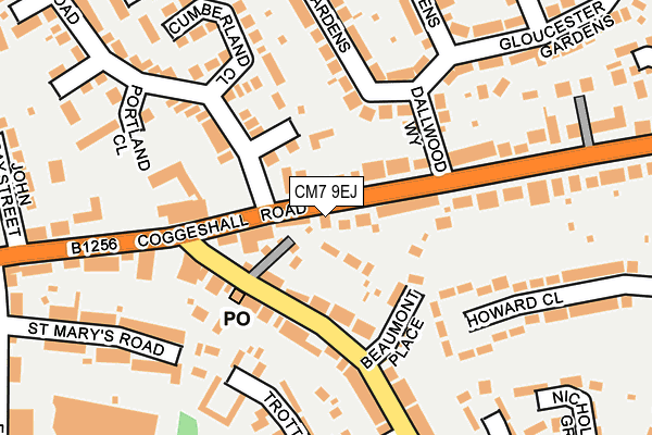 CM7 9EJ map - OS OpenMap – Local (Ordnance Survey)