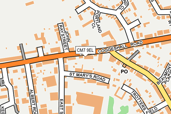 CM7 9EL map - OS OpenMap – Local (Ordnance Survey)