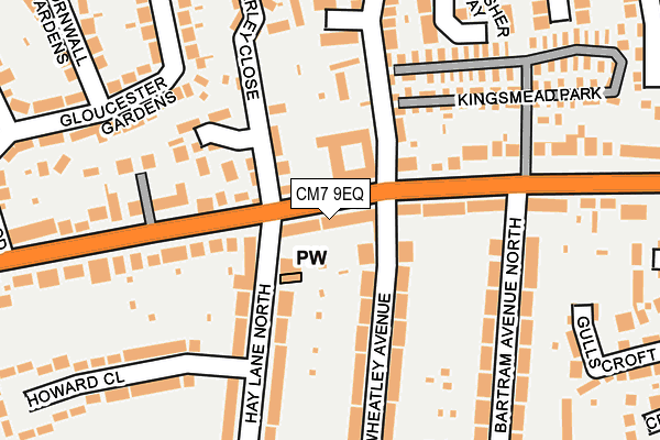 CM7 9EQ map - OS OpenMap – Local (Ordnance Survey)