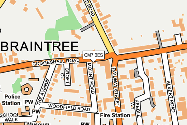 CM7 9ES map - OS OpenMap – Local (Ordnance Survey)