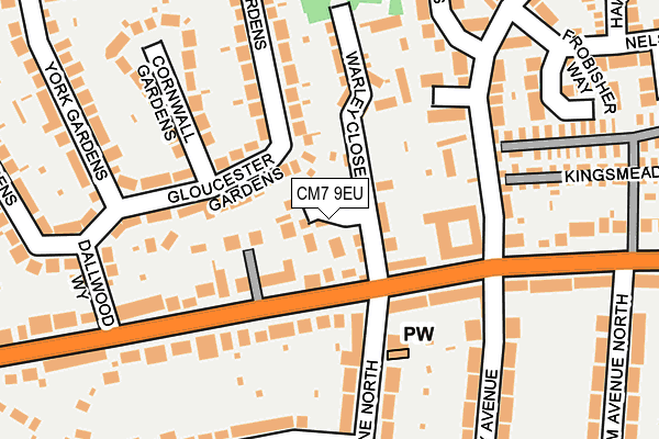 CM7 9EU map - OS OpenMap – Local (Ordnance Survey)