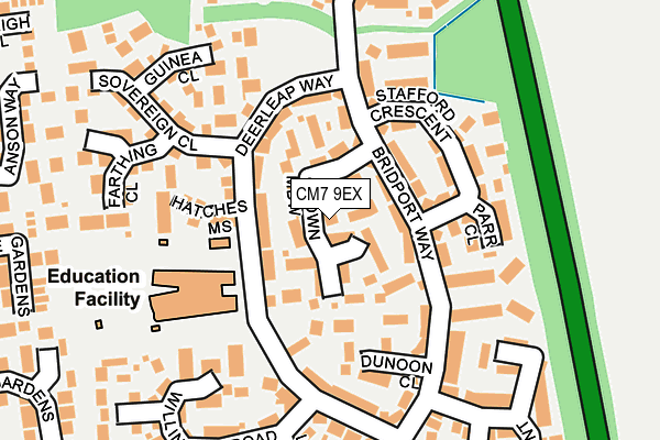 CM7 9EX map - OS OpenMap – Local (Ordnance Survey)