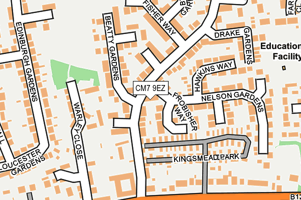 CM7 9EZ map - OS OpenMap – Local (Ordnance Survey)