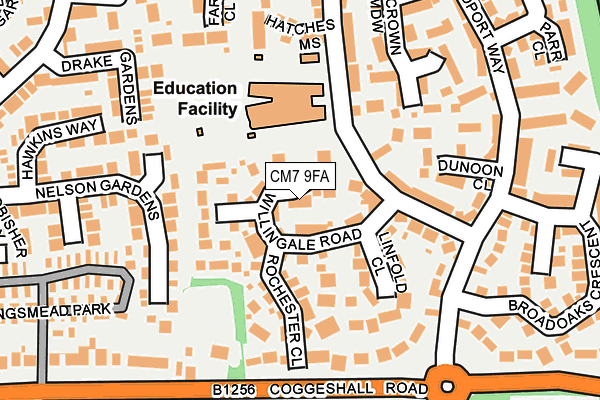 CM7 9FA map - OS OpenMap – Local (Ordnance Survey)