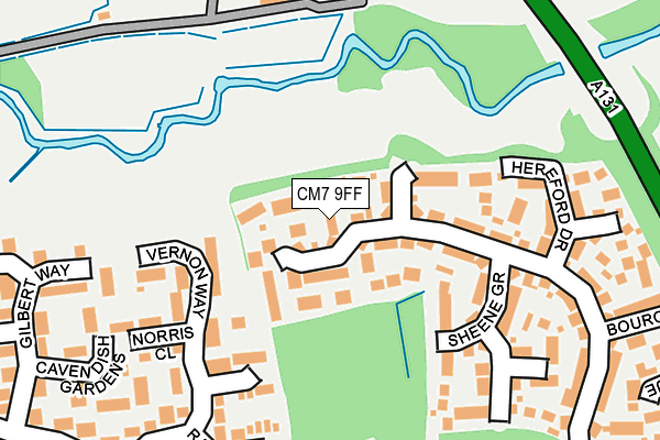 CM7 9FF map - OS OpenMap – Local (Ordnance Survey)