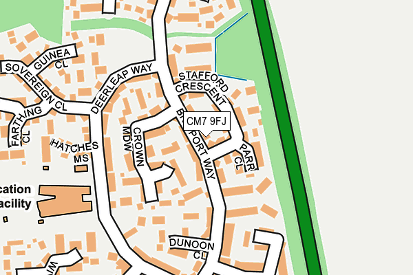 CM7 9FJ map - OS OpenMap – Local (Ordnance Survey)