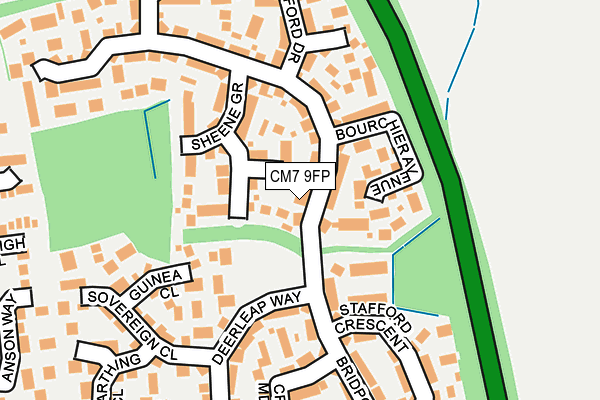 CM7 9FP map - OS OpenMap – Local (Ordnance Survey)