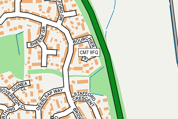 CM7 9FQ map - OS OpenMap – Local (Ordnance Survey)