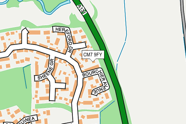 CM7 9FY map - OS OpenMap – Local (Ordnance Survey)