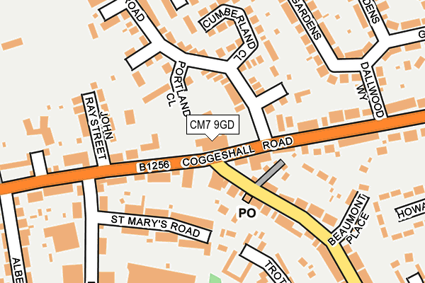 CM7 9GD map - OS OpenMap – Local (Ordnance Survey)