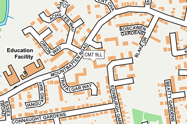 CM7 9LL map - OS OpenMap – Local (Ordnance Survey)