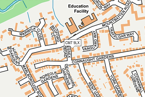 CM7 9LX map - OS OpenMap – Local (Ordnance Survey)