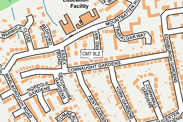 CM7 9LZ map - OS OpenMap – Local (Ordnance Survey)