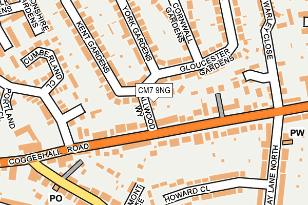 CM7 9NG map - OS OpenMap – Local (Ordnance Survey)