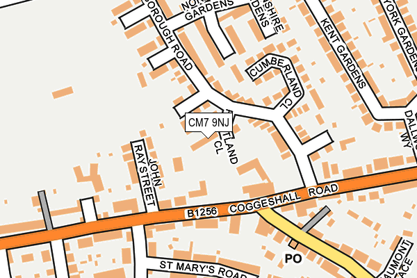 CM7 9NJ map - OS OpenMap – Local (Ordnance Survey)