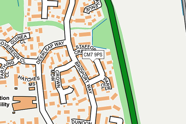 CM7 9PS map - OS OpenMap – Local (Ordnance Survey)