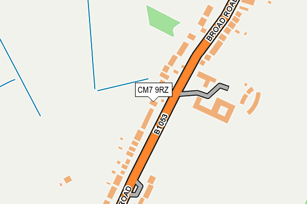 CM7 9RZ map - OS OpenMap – Local (Ordnance Survey)