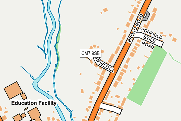 CM7 9SB map - OS OpenMap – Local (Ordnance Survey)