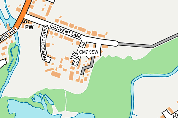 CM7 9SW map - OS OpenMap – Local (Ordnance Survey)