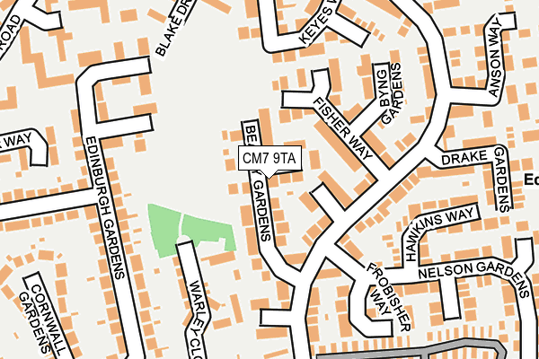 CM7 9TA map - OS OpenMap – Local (Ordnance Survey)