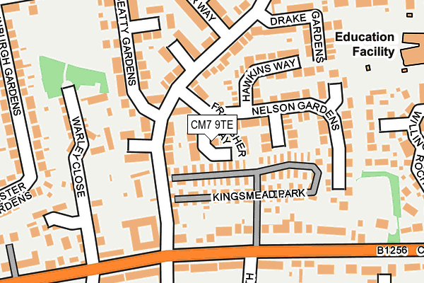 CM7 9TE map - OS OpenMap – Local (Ordnance Survey)