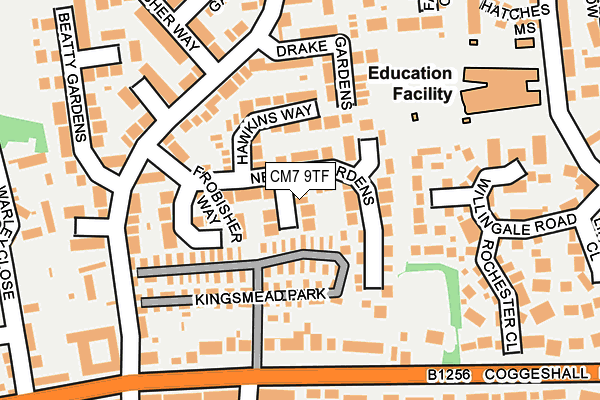 CM7 9TF map - OS OpenMap – Local (Ordnance Survey)