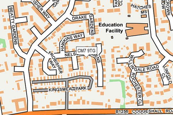 CM7 9TG map - OS OpenMap – Local (Ordnance Survey)