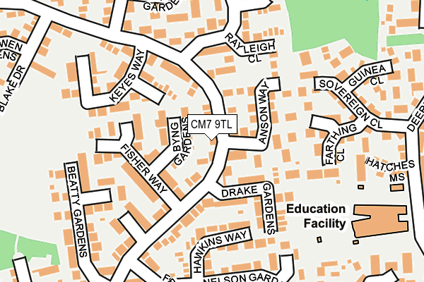 CM7 9TL map - OS OpenMap – Local (Ordnance Survey)