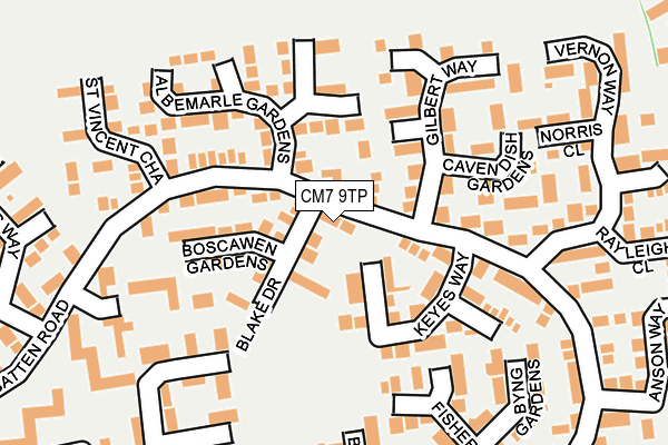 CM7 9TP map - OS OpenMap – Local (Ordnance Survey)