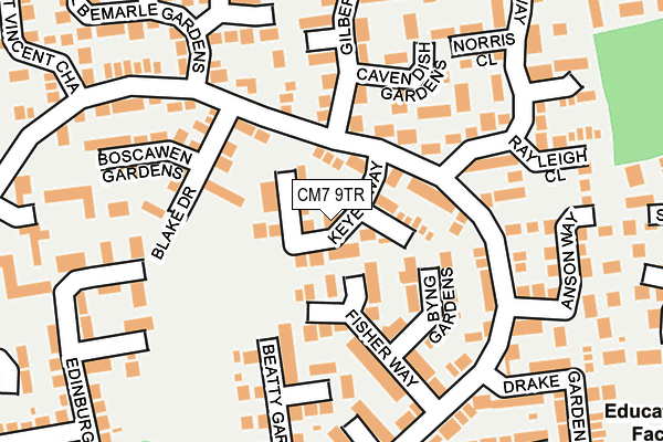 CM7 9TR map - OS OpenMap – Local (Ordnance Survey)