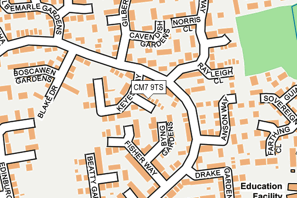 CM7 9TS map - OS OpenMap – Local (Ordnance Survey)