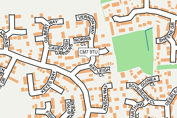 CM7 9TU map - OS OpenMap – Local (Ordnance Survey)