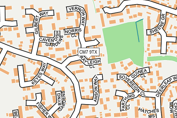 CM7 9TX map - OS OpenMap – Local (Ordnance Survey)