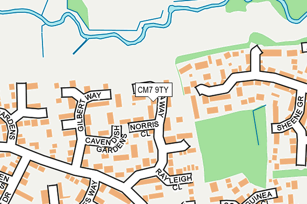 CM7 9TY map - OS OpenMap – Local (Ordnance Survey)