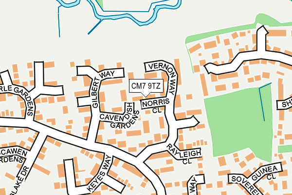 CM7 9TZ map - OS OpenMap – Local (Ordnance Survey)
