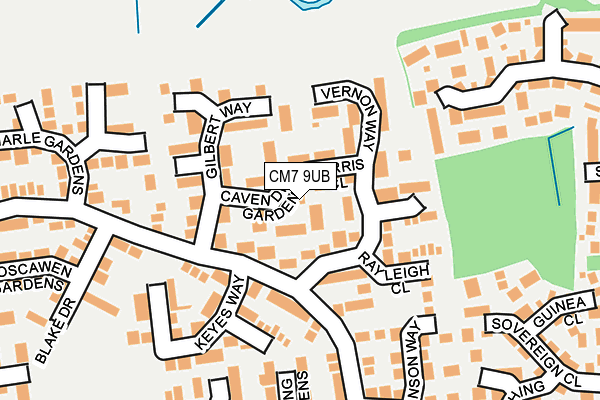 CM7 9UB map - OS OpenMap – Local (Ordnance Survey)