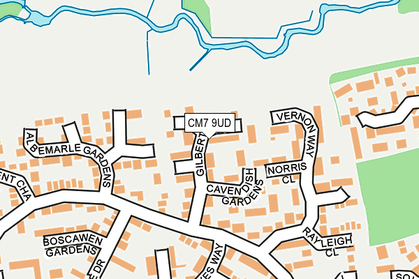 CM7 9UD map - OS OpenMap – Local (Ordnance Survey)