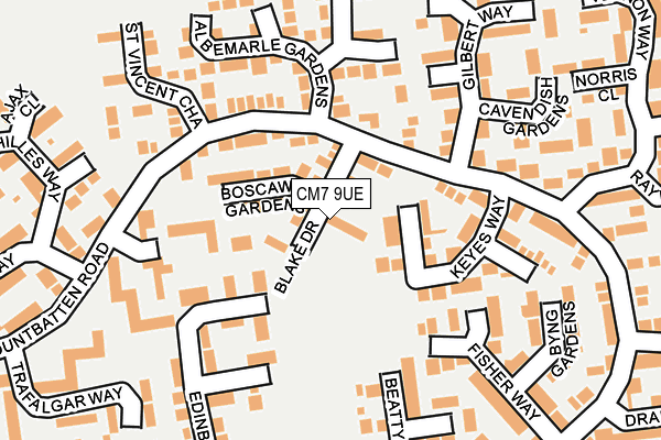 CM7 9UE map - OS OpenMap – Local (Ordnance Survey)