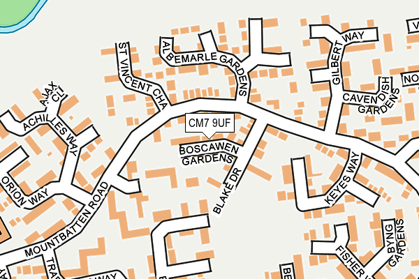 CM7 9UF map - OS OpenMap – Local (Ordnance Survey)