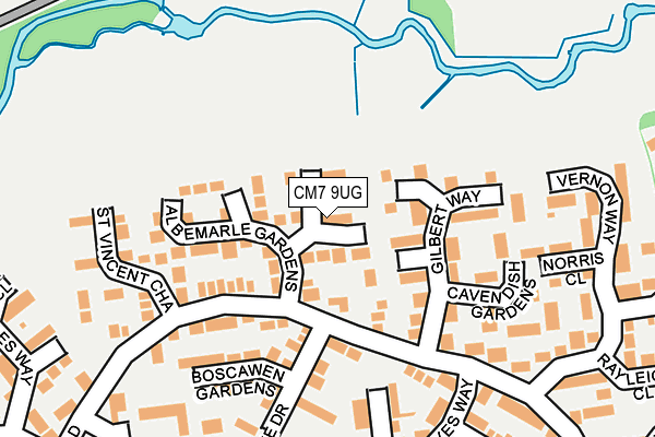 CM7 9UG map - OS OpenMap – Local (Ordnance Survey)