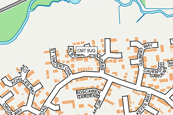 CM7 9UQ map - OS OpenMap – Local (Ordnance Survey)