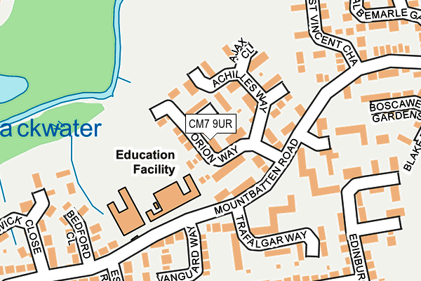 CM7 9UR map - OS OpenMap – Local (Ordnance Survey)